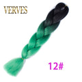 VERVES Braiding Hair 1 piece 24inch Jumbo Braids 100g/piece Synthetic ombre high temperature Fiber Hair Extensions crochet braid