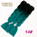 VERVES Braiding Hair 1 piece 24inch Jumbo Braids 100g/piece Synthetic ombre high temperature Fiber Hair Extensions crochet braid