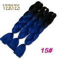 VERVES Braiding Hair 1 piece 24inch Jumbo Braids 100g/piece Synthetic ombre high temperature Fiber Hair Extensions crochet braid