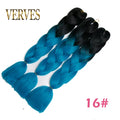 VERVES Braiding Hair 1 piece 24inch Jumbo Braids 100g/piece Synthetic ombre high temperature Fiber Hair Extensions crochet braid