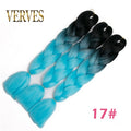 VERVES Braiding Hair 1 piece 24inch Jumbo Braids 100g/piece Synthetic ombre high temperature Fiber Hair Extensions crochet braid