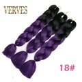 VERVES Braiding Hair 1 piece 24inch Jumbo Braids 100g/piece Synthetic ombre high temperature Fiber Hair Extensions crochet braid