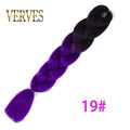 VERVES Braiding Hair 1 piece 24inch Jumbo Braids 100g/piece Synthetic ombre high temperature Fiber Hair Extensions crochet braid