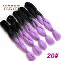 VERVES Braiding Hair 1 piece 24inch Jumbo Braids 100g/piece Synthetic ombre high temperature Fiber Hair Extensions crochet braid