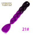 VERVES Braiding Hair 1 piece 24inch Jumbo Braids 100g/piece Synthetic ombre high temperature Fiber Hair Extensions crochet braid