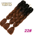 VERVES Braiding Hair 1 piece 24inch Jumbo Braids 100g/piece Synthetic ombre high temperature Fiber Hair Extensions crochet braid