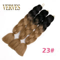 VERVES Braiding Hair 1 piece 24inch Jumbo Braids 100g/piece Synthetic ombre high temperature Fiber Hair Extensions crochet braid