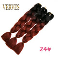 VERVES Braiding Hair 1 piece 24inch Jumbo Braids 100g/piece Synthetic ombre high temperature Fiber Hair Extensions crochet braid