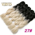 VERVES Braiding Hair 1 piece 24inch Jumbo Braids 100g/piece Synthetic ombre high temperature Fiber Hair Extensions crochet braid