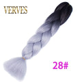 VERVES Braiding Hair 1 piece 24inch Jumbo Braids 100g/piece Synthetic ombre high temperature Fiber Hair Extensions crochet braid