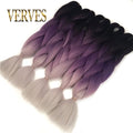 VERVES Braiding Hair 1 piece 24inch Jumbo Braids 100g/piece Synthetic ombre high temperature Fiber Hair Extensions crochet braid