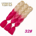 VERVES Braiding Hair 1 piece 24inch Jumbo Braids 100g/piece Synthetic ombre high temperature Fiber Hair Extensions crochet braid