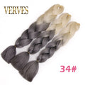 VERVES Braiding Hair 1 piece 24inch Jumbo Braids 100g/piece Synthetic ombre high temperature Fiber Hair Extensions crochet braid