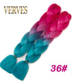 VERVES Braiding Hair 1 piece 24inch Jumbo Braids 100g/piece Synthetic ombre high temperature Fiber Hair Extensions crochet braid