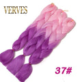 VERVES Braiding Hair 1 piece 24inch Jumbo Braids 100g/piece Synthetic ombre high temperature Fiber Hair Extensions crochet braid