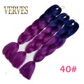 VERVES Braiding Hair 1 piece 24inch Jumbo Braids 100g/piece Synthetic ombre high temperature Fiber Hair Extensions crochet braid