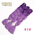 VERVES Braiding Hair 1 piece 24inch Jumbo Braids 100g/piece Synthetic ombre high temperature Fiber Hair Extensions crochet braid