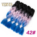 VERVES Braiding Hair 1 piece 24inch Jumbo Braids 100g/piece Synthetic ombre high temperature Fiber Hair Extensions crochet braid