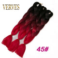 VERVES Braiding Hair 1 piece 24inch Jumbo Braids 100g/piece Synthetic ombre high temperature Fiber Hair Extensions crochet braid