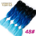 VERVES Braiding Hair 1 piece 24inch Jumbo Braids 100g/piece Synthetic ombre high temperature Fiber Hair Extensions crochet braid