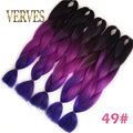 VERVES Braiding Hair 1 piece 24inch Jumbo Braids 100g/piece Synthetic ombre high temperature Fiber Hair Extensions crochet braid