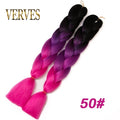 VERVES Braiding Hair 1 piece 24inch Jumbo Braids 100g/piece Synthetic ombre high temperature Fiber Hair Extensions crochet braid