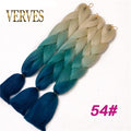 VERVES Braiding Hair 1 piece 24inch Jumbo Braids 100g/piece Synthetic ombre high temperature Fiber Hair Extensions crochet braid