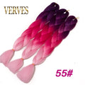 VERVES Braiding Hair 1 piece 24inch Jumbo Braids 100g/piece Synthetic ombre high temperature Fiber Hair Extensions crochet braid