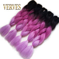 VERVES Braiding Hair 1 piece 24inch Jumbo Braids 100g/piece Synthetic ombre high temperature Fiber Hair Extensions crochet braid