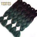 VERVES Braiding Hair 1 piece 24inch Jumbo Braids 100g/piece Synthetic ombre high temperature Fiber Hair Extensions crochet braid
