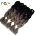 VERVES Braiding Hair 1 piece 24inch Jumbo Braids 100g/piece Synthetic ombre high temperature Fiber Hair Extensions crochet braid