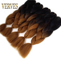 VERVES Braiding Hair 1 piece 24inch Jumbo Braids 100g/piece Synthetic ombre high temperature Fiber Hair Extensions crochet braid