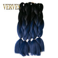 VERVES Braiding Hair 1 piece 24inch Jumbo Braids 100g/piece Synthetic ombre high temperature Fiber Hair Extensions crochet braid