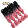 VERVES Braiding Hair 1 piece 24inch Jumbo Braids 100g/piece Synthetic ombre high temperature Fiber Hair Extensions crochet braid