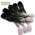 VERVES Braiding Hair 1 piece 24inch Jumbo Braids 100g/piece Synthetic ombre high temperature Fiber Hair Extensions crochet braid