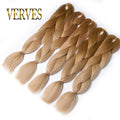 VERVES Braiding Hair 1 piece 24inch Jumbo Braids 100g/piece Synthetic ombre high temperature Fiber Hair Extensions crochet braid