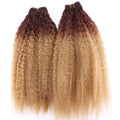 2pcs/lot Black to Golden Ombre hair Bundles 16-20 inch Available 70 Gram one piece Kinky Straight Hair extension Synthetic weave
