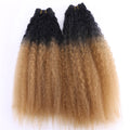 2pcs/lot Black to Golden Ombre hair Bundles 16-20 inch Available 70 Gram one piece Kinky Straight Hair extension Synthetic weave