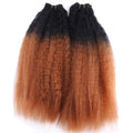 2pcs/lot Black to Golden Ombre hair Bundles 16-20 inch Available 70 Gram one piece Kinky Straight Hair extension Synthetic weave