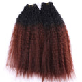 2pcs/lot Black to Golden Ombre hair Bundles 16-20 inch Available 70 Gram one piece Kinky Straight Hair extension Synthetic weave