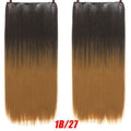 AOSI 60cm Long Straight Black Gray Blonde Women Ombre High Tempreture Synthetic Hairpiece 5 Clip in Hair Extensions Hair Piece