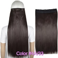 TOPREETY Heat Resistant B5 Synthetic Fiber 24" 60cm 120gr Straight 5 clips on clip in hair Extensions 90 colors available