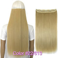 TOPREETY Heat Resistant B5 Synthetic Fiber 24" 60cm 120gr Straight 5 clips on clip in hair Extensions 90 colors available