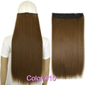 TOPREETY Heat Resistant B5 Synthetic Fiber 24" 60cm 120gr Straight 5 clips on clip in hair Extensions 90 colors available