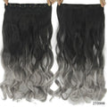 Soowee 60cm Long Wavy Brown to Blonde Women Hair High Tempreture Synthetic Ombre Hair Piece 5 Clip in Hair Extensions
