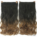 Soowee 60cm Long Wavy Brown to Blonde Women Hair High Tempreture Synthetic Ombre Hair Piece 5 Clip in Hair Extensions