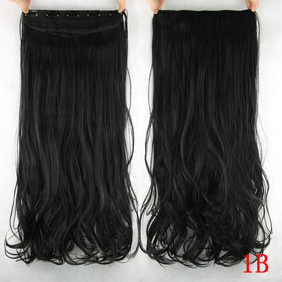 Soowee 60cm Long Wavy Brown to Blonde Women Hair High Tempreture Synthetic Ombre Hair Piece 5 Clip in Hair Extensions