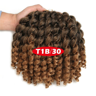 Jamaican Bounce Crochet Hair Ombre Crochet Braids Synthetic Braiding Curly Crochet Twist Hair Extensions 8Inch Blonde Hair