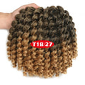 Jamaican Bounce Crochet Hair 8Inch Crochet Braids Synthetic Braiding Curly Crochet Twist Hair Extensions Ombre Black Brown Hair
