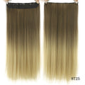 Soowee Long Straight Black to Gray Natural Color Women Ombre Hair High Tempreture Synthetic Hairpiece Clip in Hair Extensions